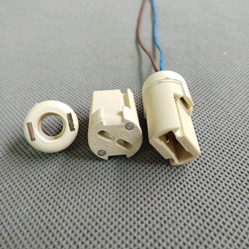 Kamas 10pieces/lot G9 lampholder Lamp Base with back cover 250V 2A Ceramic Socket G9 Type Halogen Lamp Holder with 18cm teflon wire - (Color: with 30cm wire, Base Type: G9)