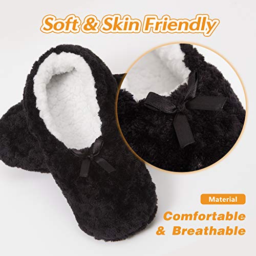 Soft Slipper Socks Warm Cozy Fuzzy Sleeper Non-Slip Sole Lined Socks for Women Home Spa Hotel2