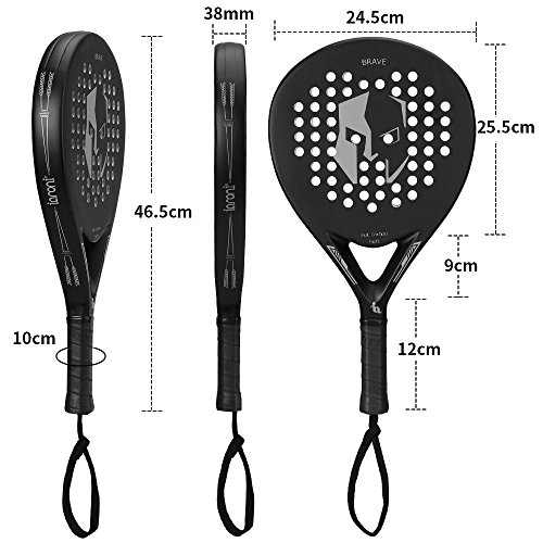 ianoni Tennis Padel Beach Racket Tennis Paddle with Carbon Fiber Face and EVA Memory Foam Core-Used Interchangeably for Paddle(Padel ) and Paddle Tennis(POP Tennis)