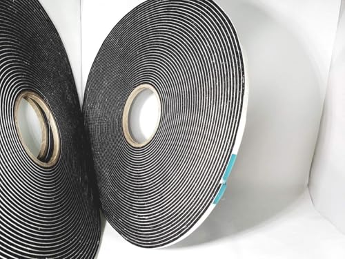 Image of Adhesive Foam Tape, Low Density Sound Proof Insulation Closed Cell Foam Seal Weather Stripping W 1 /8 inch (.125) x T 1 /4 inch(6 mm) x 75' Pack of 1 ROLL)