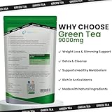 Green Tea Tablets Pure Vegan Weight Loss Pills 9000mg Keto Diet Slimming Supplements for Men and Women Gluten-Free & Metabolism Booster — Pack of 120 - Image 3