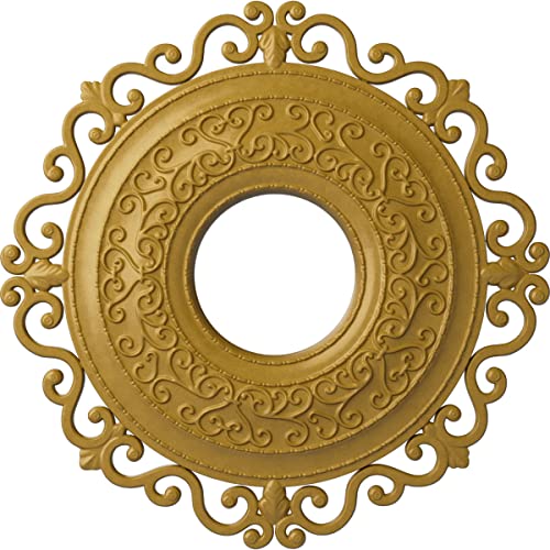 Ekena Millwork CM22ORIGS Orrington Ceiling Medallion, 22" x 6-1/4 x 1-3/4, Iridescent Gold