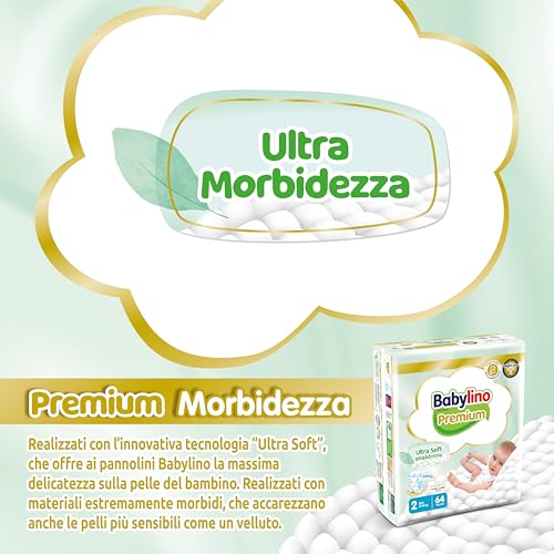 Babylino Premium, Pannolini Neonato Taglia 2 Con Filtrante Ultra Soft, Mini (3-6Kg), 64 Unità - 2