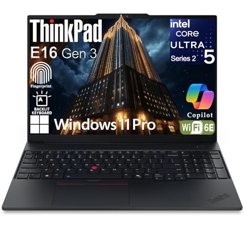 Lenovo ThinkPad E16 Gen 3 Laptop Computer for Business Office Work, Data Processing, Accounting,...