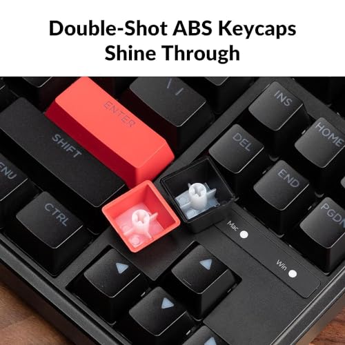 Image of Keychron C3 Pro QMK /VIA Custom Gaming Keyboard, Programmable 87 Keys Compact TKL Layout Gasket Mount, Red LED Backlight Wired Mechanical Keyboard with Brown Switches for Mac /Windows /Linux