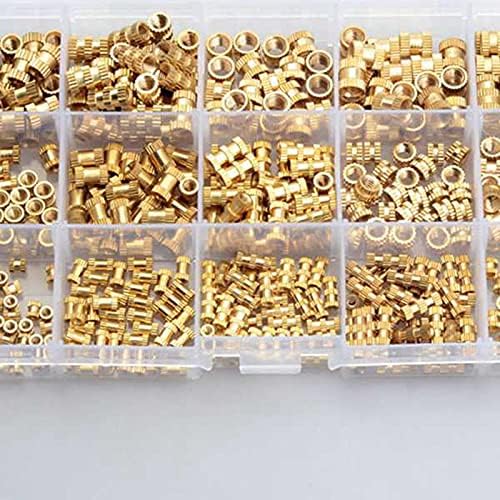 Generic 420Pcs M2 M3 M4 M5 Internal Thread Knurled Nut Brass Threaded Insert Round Die-Cast Knurled Nut Sorting Kit - (Color: Golden)