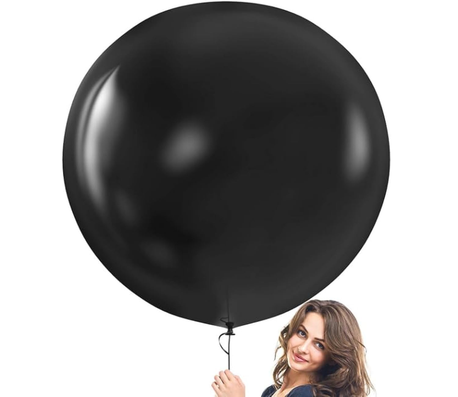 Extra Large Big Balloons 90cm/36 Inch - Round Jumbo Giant For Wedding Birthday Baby Shower Decorations - Pack of 5pcs (Black)