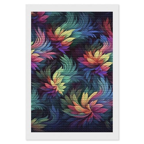 Kit art diamant adulte fleurs colorées broderie diamant rond