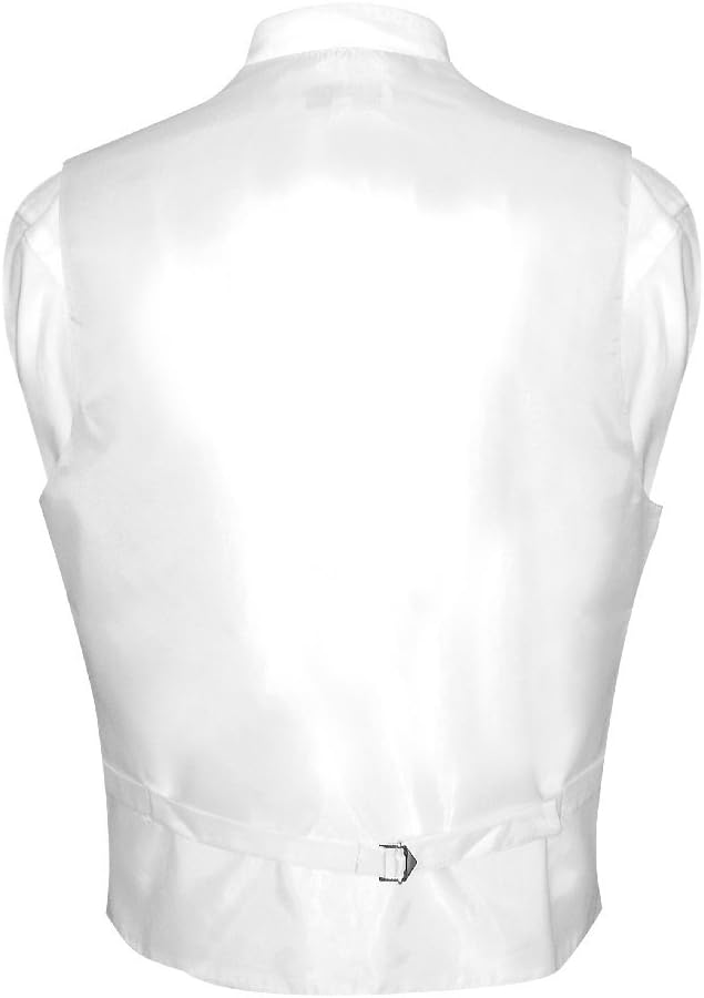 Vesuvio Napoli Men's Paisley Design Dress Vest & Bow Tie Off-White Cream BOWTie Set