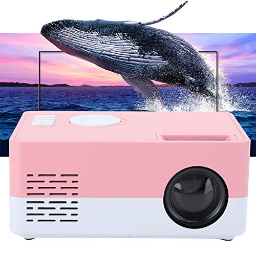 LED-Projector, Draagbare Projector met Standaard, HiFi-Stereo Handmatig Scherpstellen Mini-Projector Beamer Thuisbioscoop Beamer met Statief voor Buitenfilms Game-Entertainment(Wit Roze EU) - Image 6