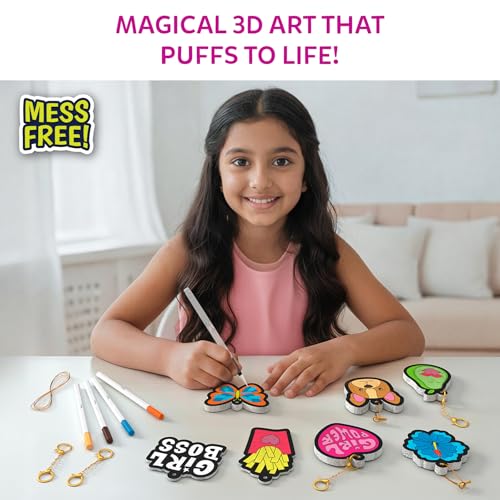 Image of Skillmatics Aqua Puffs - 3D Art Kit, Girl Power, Mess-Free Painting Craft for Kids, DIY Colour & Inflate Activity, Travel Toys & Creative Gifts for Girls Ages 4, 5, 6, 7, 8, 9, 10