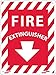 NMC FXWMA FIRE Extinguisher Sign - 9 in. x 12 in. Standard Aluminum Fire Safety Sign with Arrow, White Text on Red Base