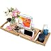 Bamboo Bathtub Caddy Tray Wooden Bath Tray with Extending Arms, Reading Rack, Tablet Holder, Cellphone Tray and Wine Glass Holder