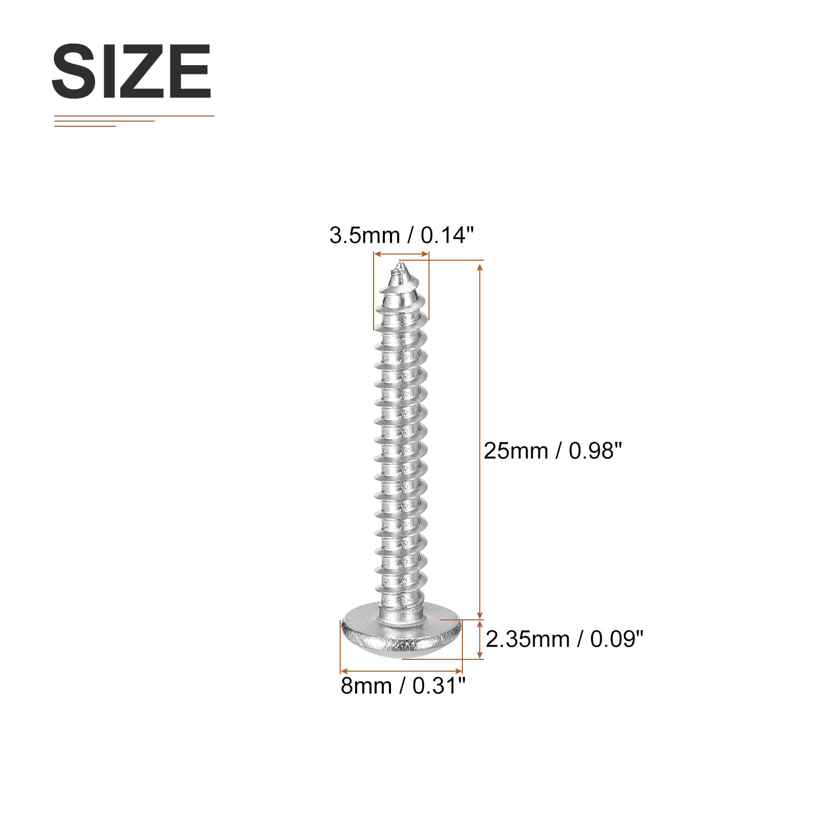 DTGN #6x1 Sheet Metal Screws, 100 Pack, for Wood Furniture - Image 2