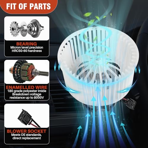 Image of AC Heater Blower Motor with Fan 700294 Fit for BMW 528i 535i 535d 550i 640i 650i 740i 750i 750Li 760Li, Replacement for OE# 700294, 64119242607