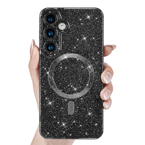 Coque Samsung Galaxy S24 S25 paillettes magnétique MagSafe fine