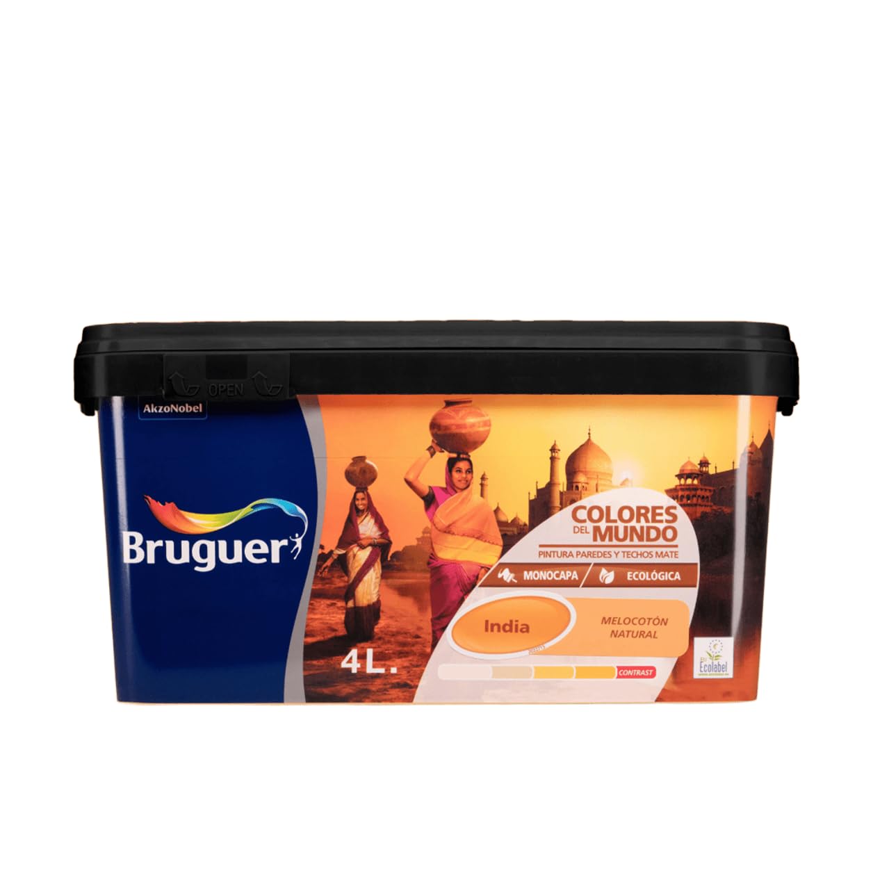 Bruguer Colores del Mundo Pintura para paredes monocapa India Melocotón Natural 4 L