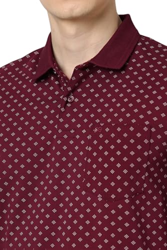 Image of Peter England Men's Cotton Regular Fit All Over Printed T-Shirt | Rich