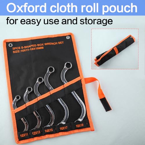 Clés métriques en forme de S de 10mm à 19mm SPEEDWOX avec pochette enroulable - 6