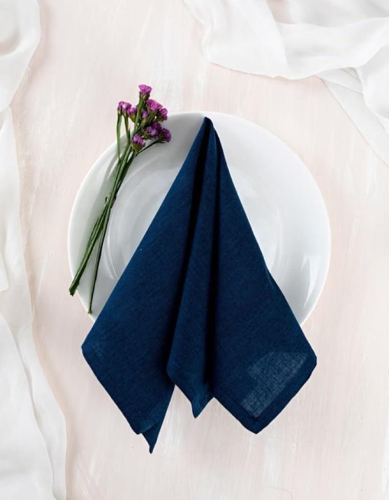 INDACORIFY Cotton Blue Color Napkin Bandana Kitchen Napkin Washable Napkin Wedding Events Party Handkerchief for Dinning Table Cotton Napkin (500, (50X50 CM) 20X20 Inches)