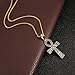 HZMAN Stainless Steel Large Ankh Cross Pendant Ancient Egyptian Hieroglyphic Symbol 22+2 Inch Chain（Gold-Big）