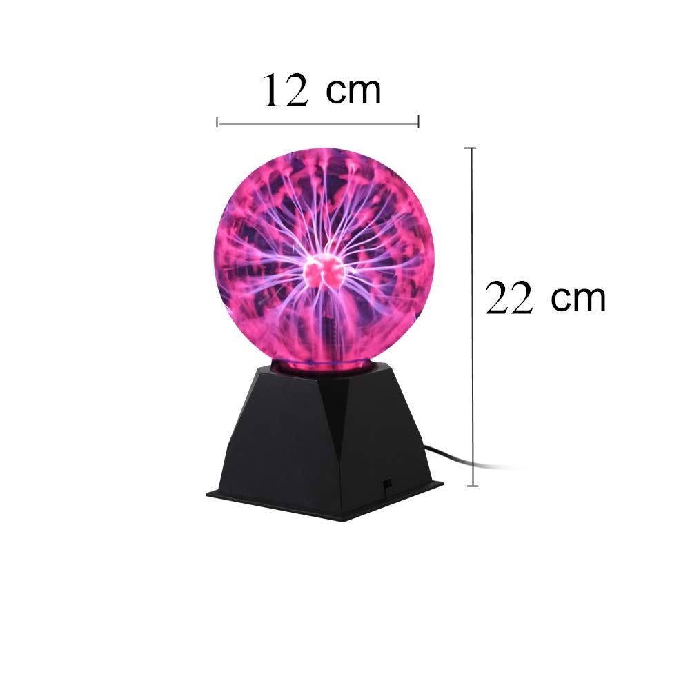 Sfera al Plasma, lampada plasma 5'', Ionica a Sfera Sensibile al Tocco 12cm, Luce Rossa Novità Luci Notturne