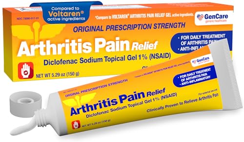 GenCare Arthritis Pain Relief Diclofenac Sodium Topical Gel 1 Percent (NSAID) - Clinically Proven Arthritis Pain Reliever - Compare to The Active Ingredient in Voltaren Gel (5.29 oz)