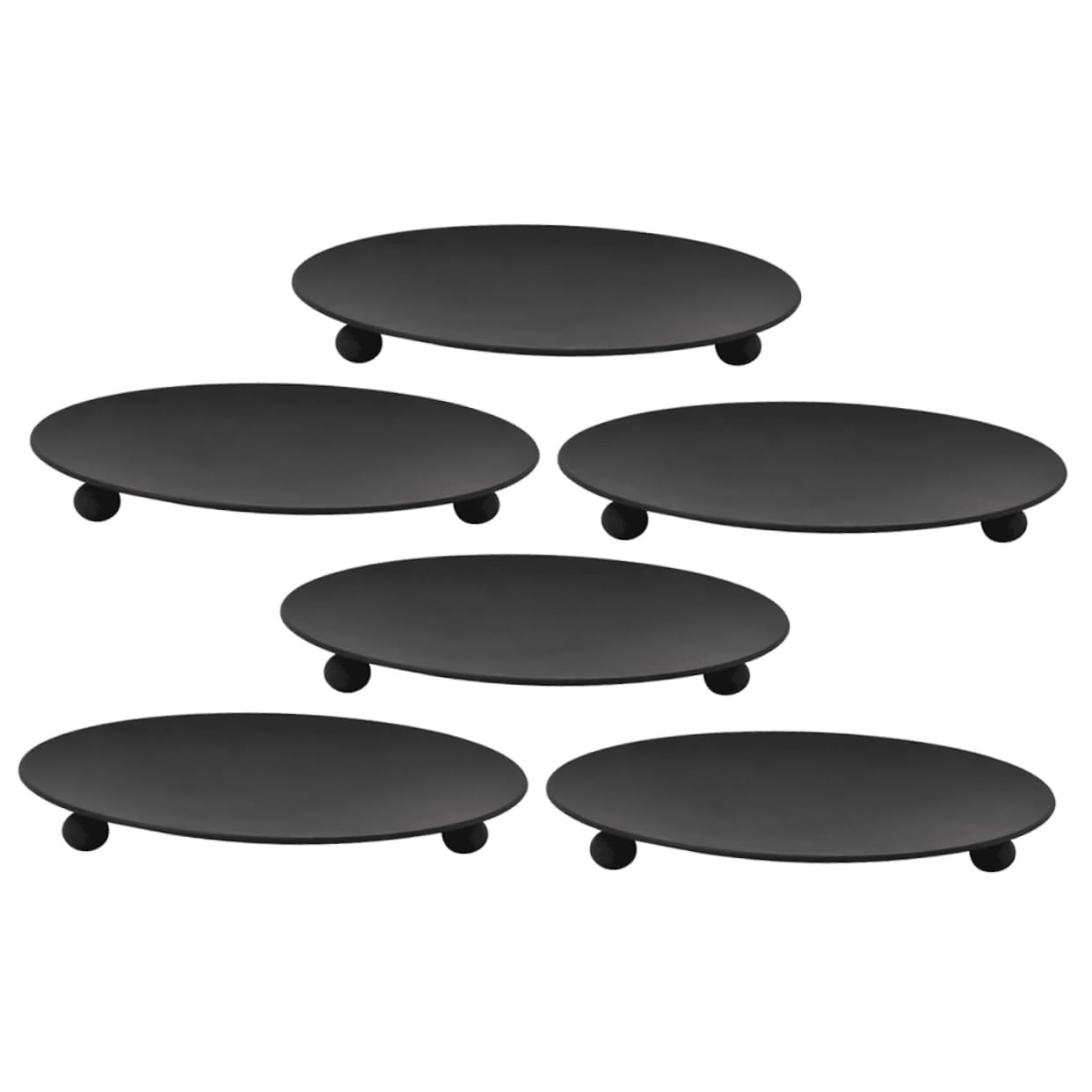 FUNOMOCYA 6Pcs Iron Candle Plate Elegant Centerpiece Candle Tray for Home Decor Wedding and Meditation and Sturdy Design for Aromatherapy and Relaxing Atmosphere