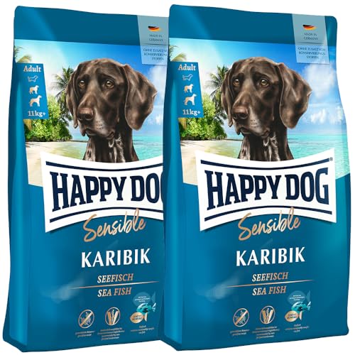 Happy Dog Sensible Karibik M 2X 1 kg - Trockenfutter, Geschmacksrichtung Seefisch