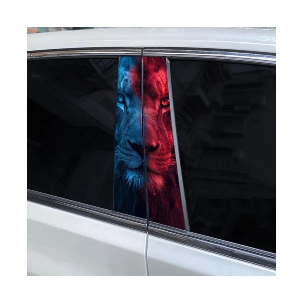 Bertdcx Type A Animal Lion Car Sticker Car B Pillar Waterproof Decal Diy Animal Auto Parts(Type A)