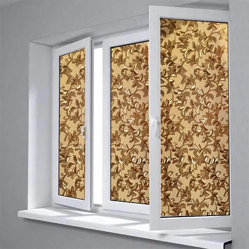Buy WOLOUR 3D Golden Patti Design High Gloss Window Films Privacy Glass