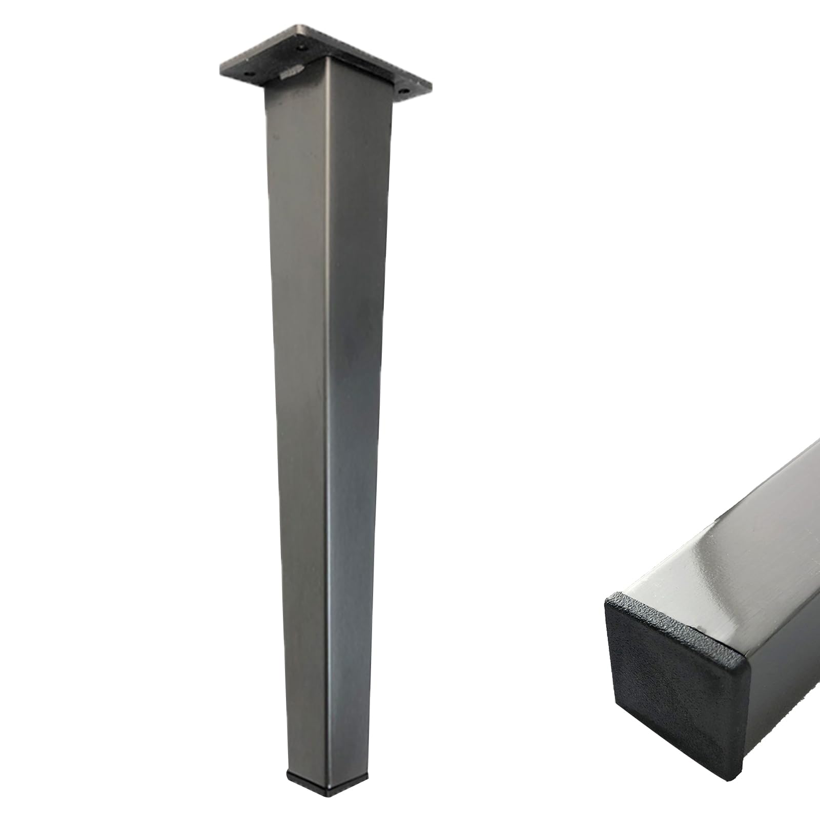 Generico Gambe per Mobili Piedini per Tavolo Conici in Acciaio Inox 4 Pezzi Neri da 25 cm Verniciati A Spruzzo Altezza Piedini per Divano: 6-30 cm Piedini per Mobile da 25 cm/9,8"