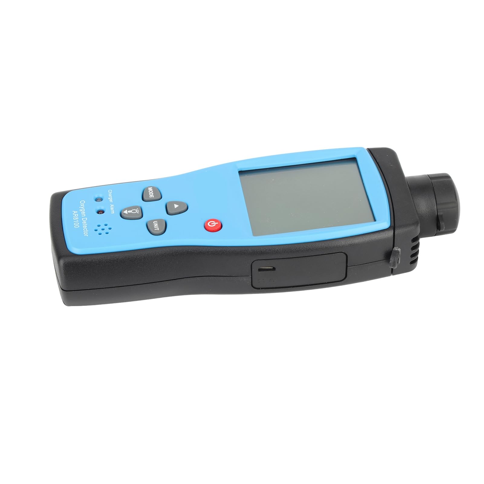 Rilevatore di Ossigeno AR8100, Misuratore di Ossigeno Portatile in ABS, Range da 0 a 30%, Display LCD Retroilluminato, Allarme Luminoso Audio Ricaricabile per Uso Esterno in Fabbrica, Casa,