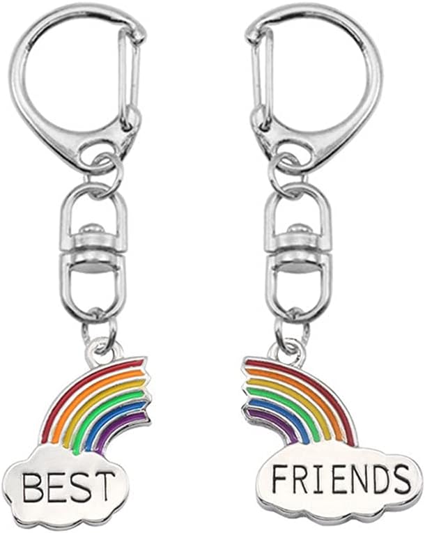 YangQian Best Friends Gifts for Teens Girls Kids BFF Birthday Matching Rainbow Keychain for Women Christmas
