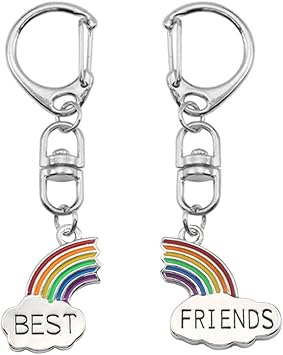 YangQian Best Friends Gifts for Teens Girls Kids BFF Birthday Matching Rainbow Keychain for Women Christmas