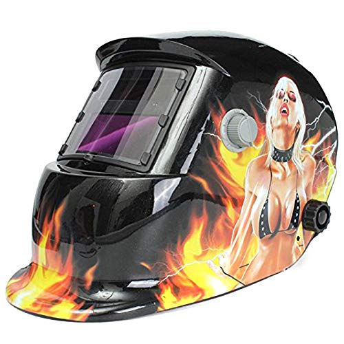 Mascara Soldar,Mascara De Soldar Máscara de soldadura de la capilla casco de soldadura automática solar (energía solar for la recarga) Protección de la cara