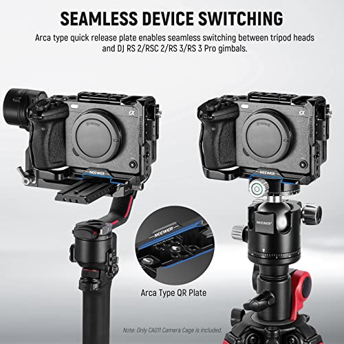 Neewer Fx3/Fx30 Camera Cage With Hdmi Cable Clamp, Nato Rail, 3/8" Arri Locating Holes, 1/4" Threads Compatible With Sony Fx3 Fx30/Original Xlr Handle, Compatible With Dji Rs2 Rs3 Gimbal, Ca011 #TOP3