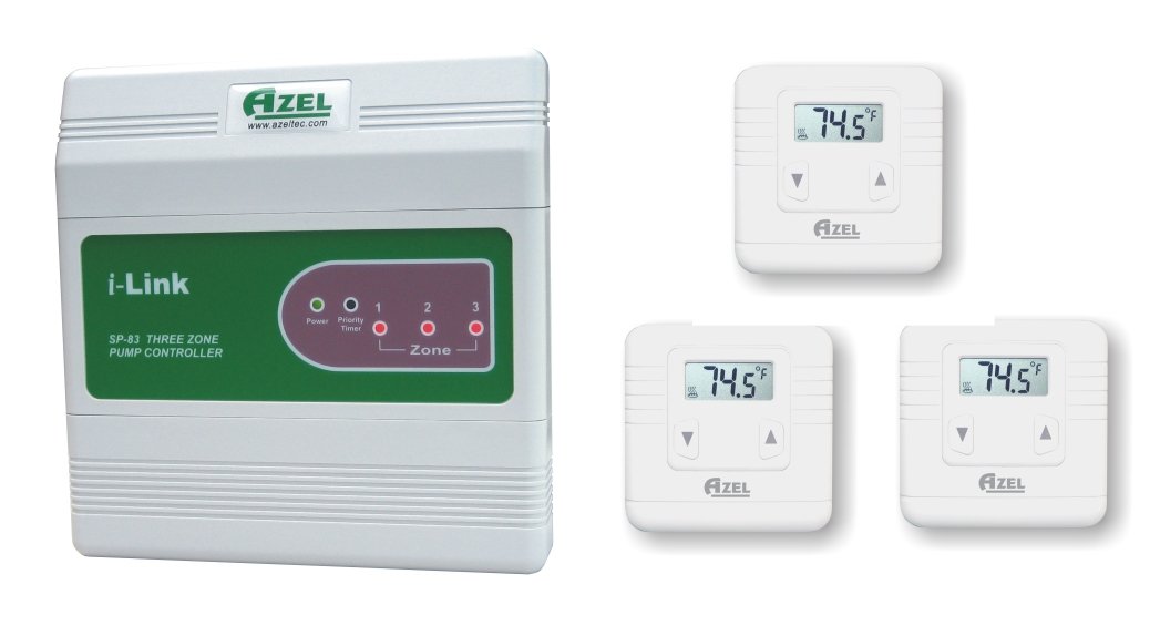 Package Deal: SP-83 with 3 Units of D-135E Digital Thermostats for Hydronic Radiant Floor Heating Systems