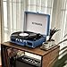 Vinyl Record Player Bluetooth Vintage Portable Suitcase Turntable with Built-in Speakers 3-Speed Belt-Driven Record Player Support RCA Output and Headphone Output