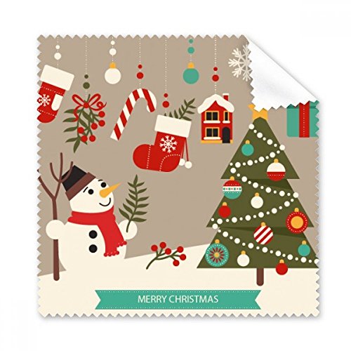Chiffon de nettoyage Joyeux Noël bonhomme de neige essuie-écran téléphone 5pcs