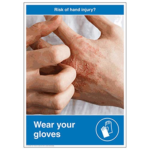 Affiche de risque de blessure à la main A2 Vsafety pour signalisation d'atelier
