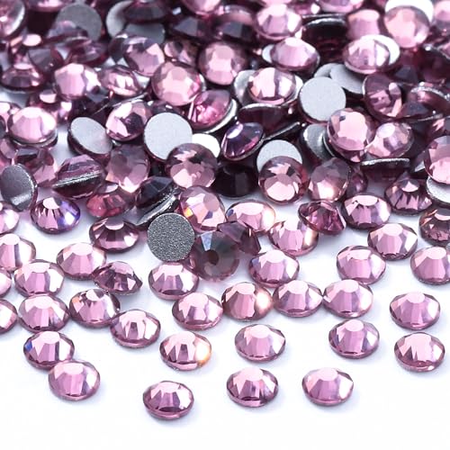 Image of Light amethyst Flatback Rhinestones, Glass Rhinestones for Nail Art and Craft, Glue Fix, Loose Crystal Gemstones(Lt.amethyst, SS30, 576pcs, 6.4-6.6mm)