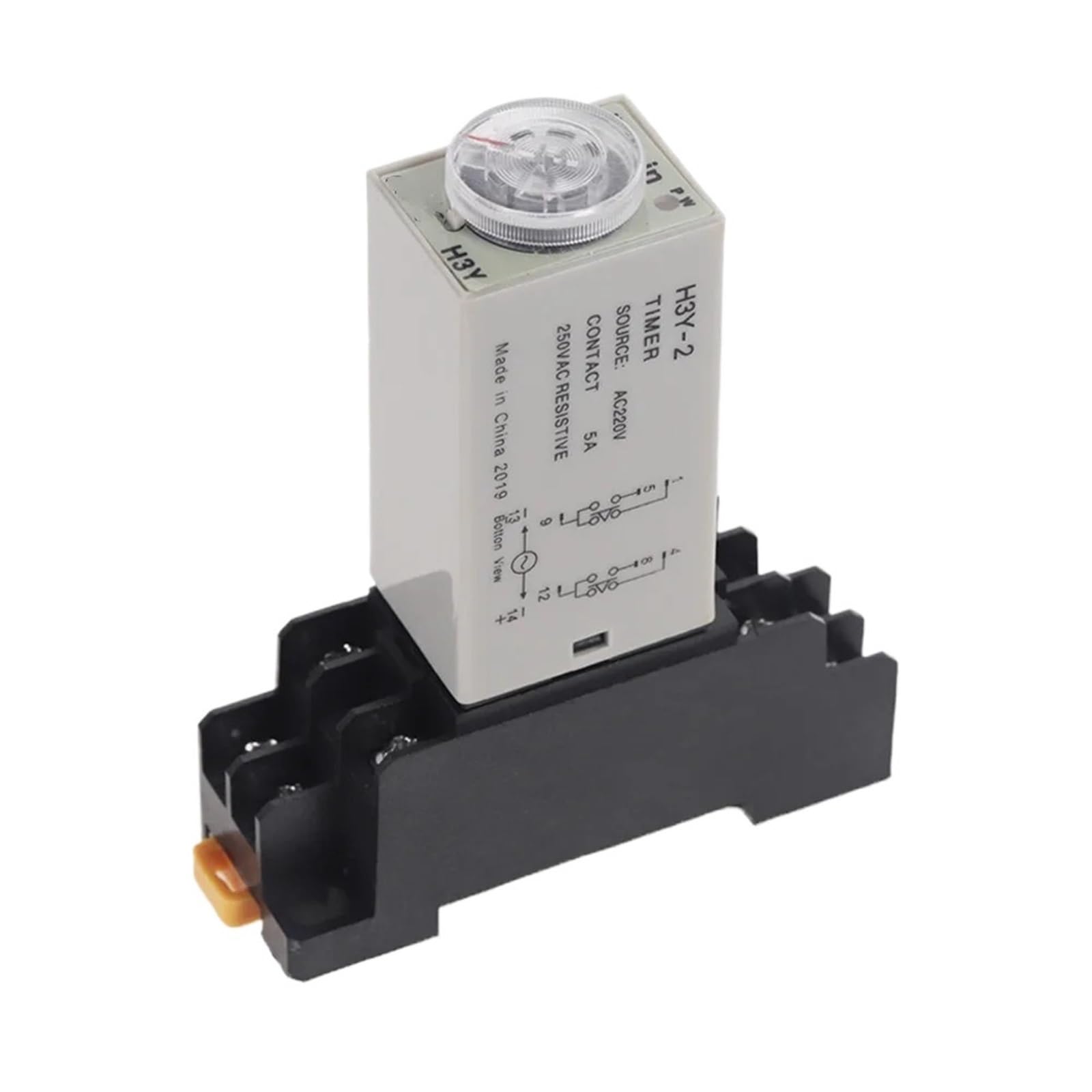 Relais temporisé 12V H3Y-2 stabiliser le retardement des machines industrielles avec base 8 broches
