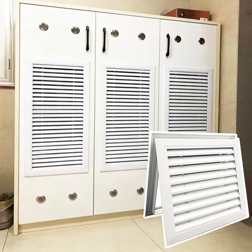 Grille d'aération en aluminium blanc à persiennes fixes de 25 cm - 2