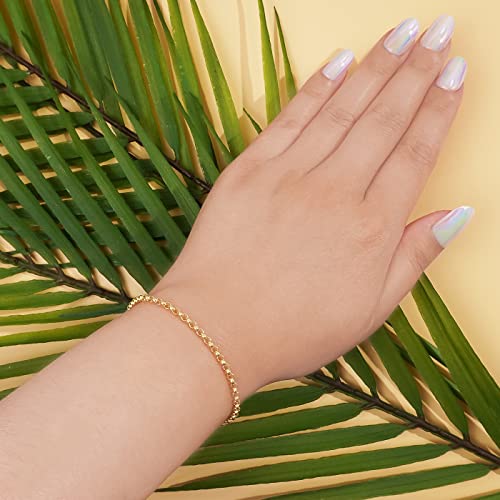 Pori Jewelers 10K Yellow Gold 3.0Mm Thick Round Rolo Link Chain Bracelet - Made In Italy- Lobster Lock Closure-7 Inches #TOP5