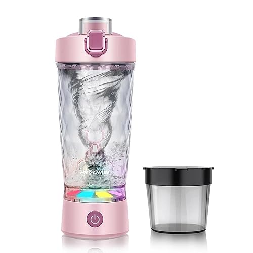 PROCHAIN Electric Protein Shaker Bottle, Protein Shakes Mixer, Portable Pre Workout Self Mixing Cup, Made with BPA-Free Tritan, 22oz - Pink
