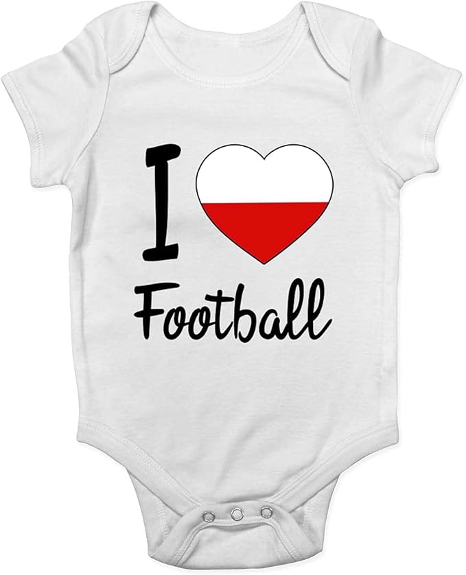 Shopagift Baby,Clothing,Baby Boys 0-24m,Bodysuits & One-Pieces,Bodysuits Shopagift I Love Football - Poland Baby Grow Vest Bodysuit