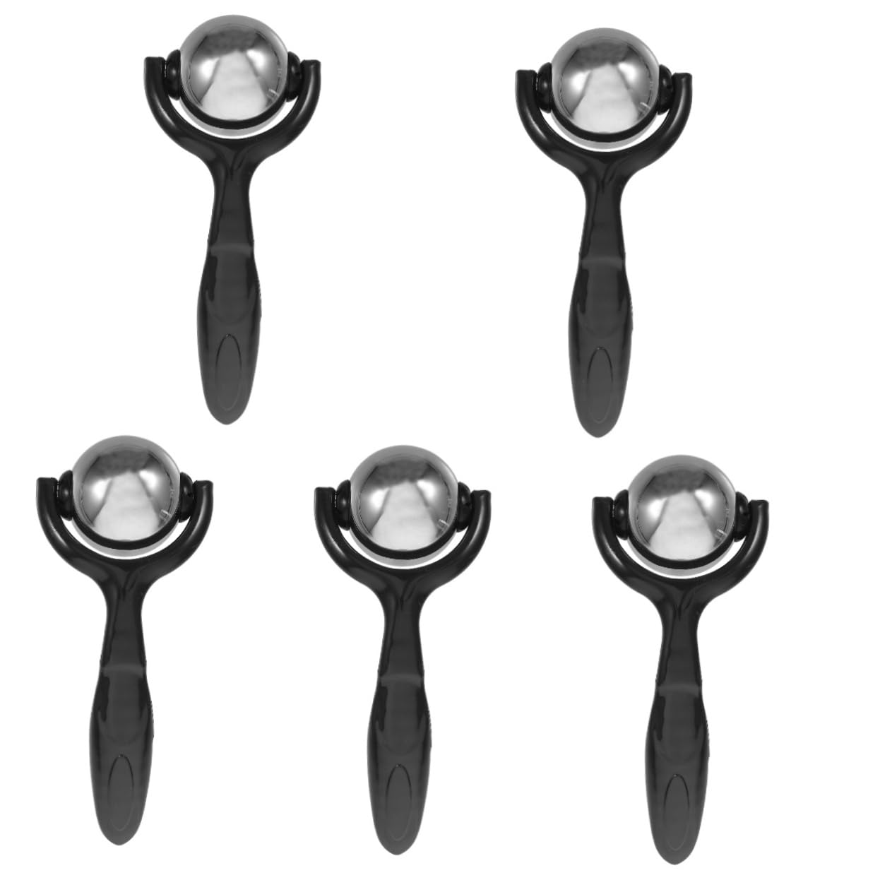 BESTYASH 5 Stück Face Guasha Tool Gesicht Rollen Werkzeug Heben Massagegerät Bildhauerei Falten Ball Rollkugel Für Kalte Massage Muskel Augenrolle Schwarz Nur
