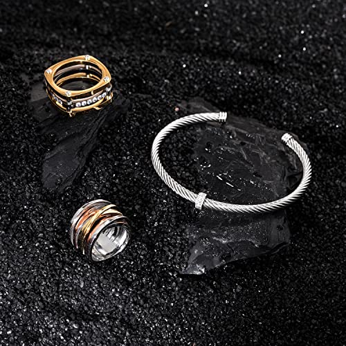 Wistic Gold Bracelet Bangle For Women Girls Silver Mixible Cable Wire Cuff Twisted Chunky Polished Bracelet For Girls Stainless Steel Vintage Jewelry #TOP3