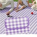 Alfombra de picnic plegable, felpudo de pícnic, gran mantel de camping, adecuado para la playa, el césped y las barbacoas (violeta, 150 x 200 cm)